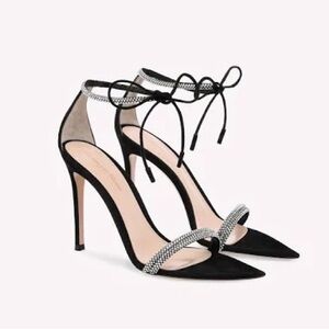 Gianvito Rossi Montecarlo Black and Silver Heels